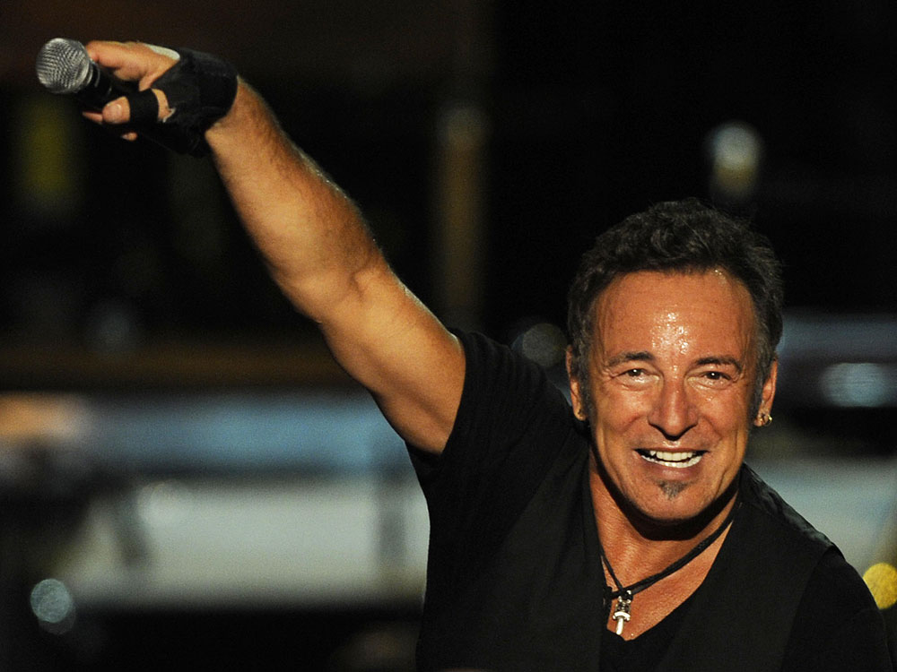  Bruce Springsteen performs at the San Mames stadium, on July 26, 2009, in the northern Spanish Basque city of Bilbao, during his first concert of the Spanish tour. (Rafa Rivas/AFP/Getty Images)