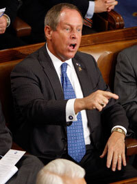 Rep. Joe Wilson pointing and shouting.