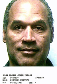 OJ Simpson mug shot.