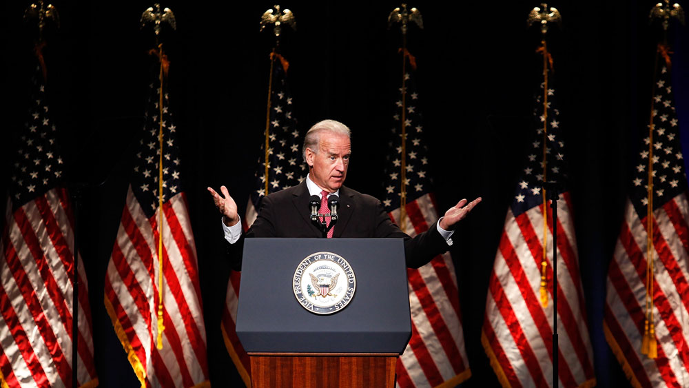 U.S. Vice President Joseph Biden addresses the National Association of Insurance Commissioners at a hotel September 22, 2009 in the National Harbor in Maryland. (Photo by Alex Wong/Getty Images)