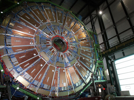 This file picture taken on March 22, 2007 shows a woman walking near the world's largest superconducting solenoid magnet (CMS), at the European Organization for Nuclear Research (CERN)'s Large Hadron Collider (LHC) particule accelerator in Geneva. (Fabrice Coffrini/AFP/Getty Images)
