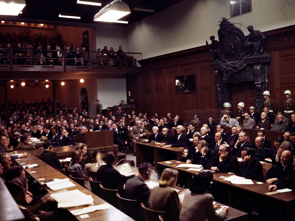 Photo shows the interior of the court room of the Nuremberg War Crimes Trials in 1946 during the trial of Hermann Goering and the other Nazi leaders. (AP Photo/STF) 