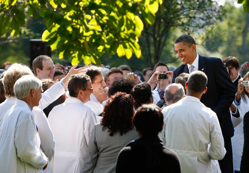 President Obama and doctors.