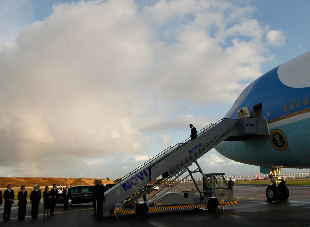 President Obama arrives in Copenhagen.