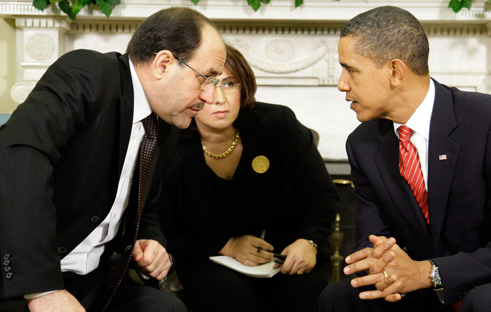 President Barack Obama with Iraqi Prime Minister Nouri Al-Maliki.