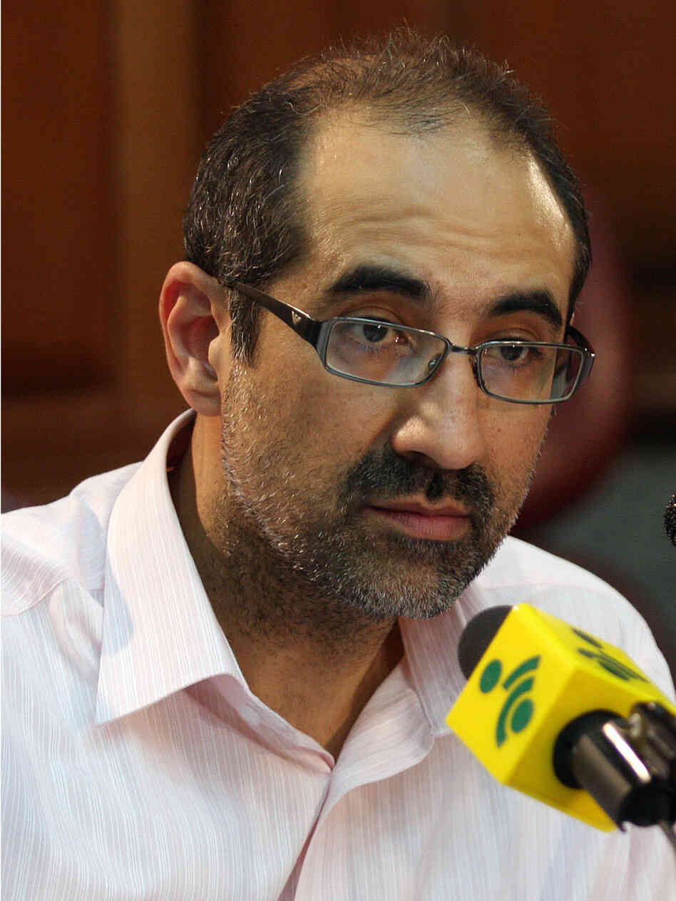 A picture obtained from the Fars News Agency shows US-Iranian scolar Kian Tajbakhsh speaking during 