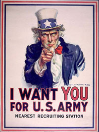 Uncle Sam recruiting poster.