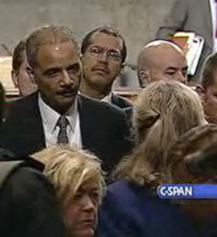 Attorney General Eric Holder speaks with 9/11 families.
