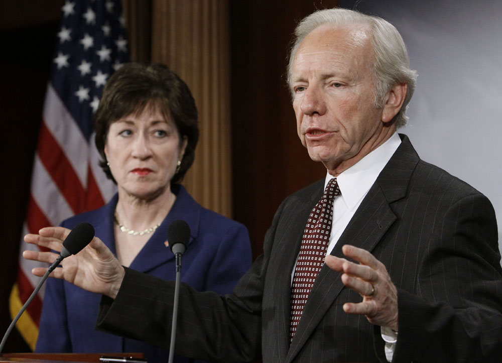 Senators Joe Lieberman and Susan Collins.