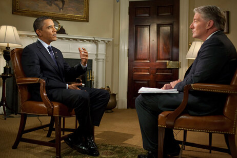 John King with President Obama.