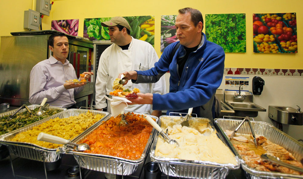 Goldman Sachs to help at Thanksgiving dinner.
