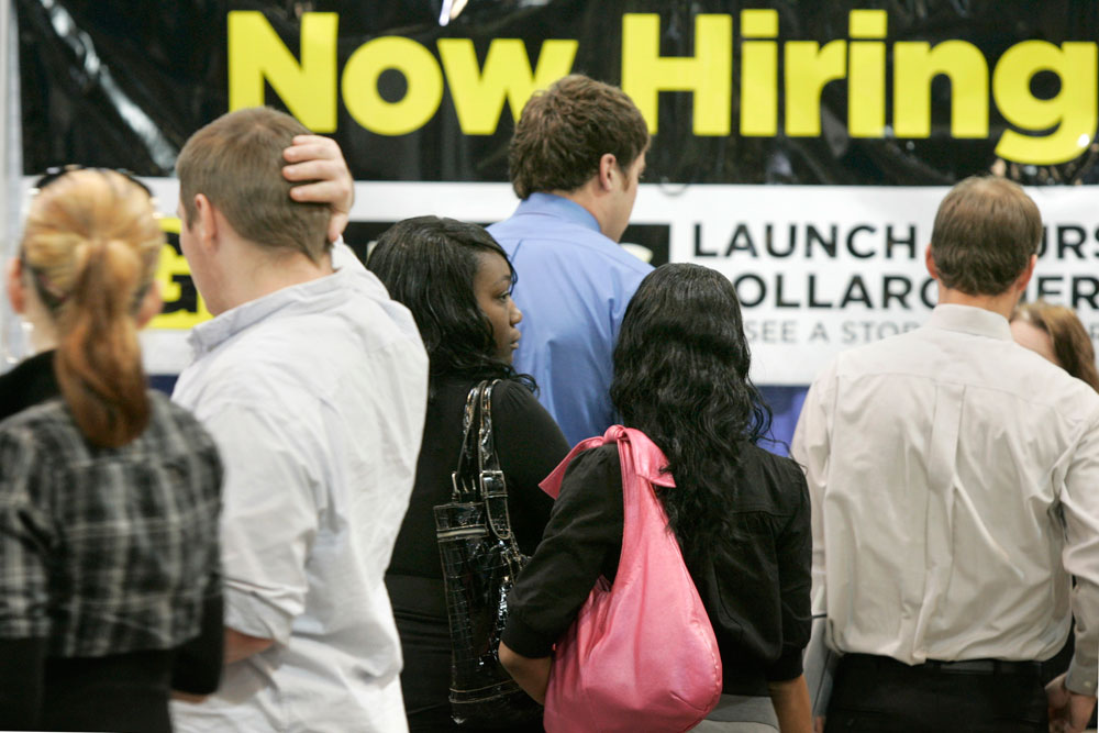 Job fair line.