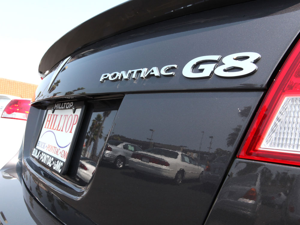 A brand new Pontiac G8 is displayed at Hilltop Buick Pontiac-GMC August 11, 2009 in Richmond, California. (Photo by Justin Sullivan/Getty Images) 