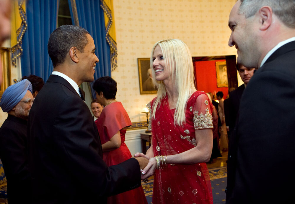 This photo released by the White House Nov. 27, 2009, shows President Barack Obama greeting Michaele