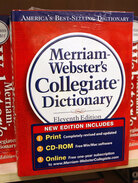 A Merriam-Webster's Collegiate Dictionary is displayed in a bookstore November 10, 2003 in Niles, Illinois. (Photo by Tim Boyle/Getty Images)