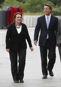 John and Elizabeth Edwards attend Kennedy memorial in August, 2009.