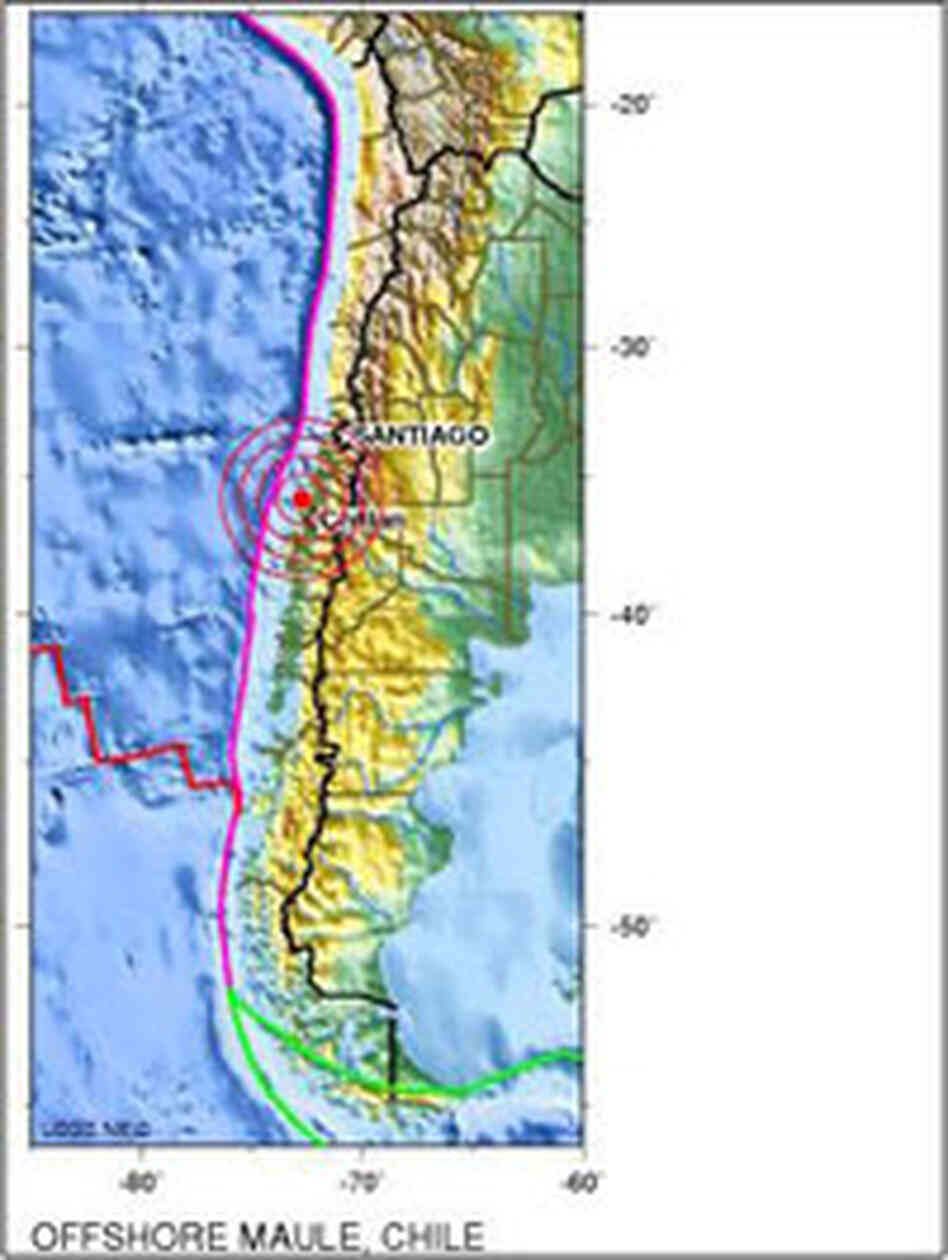 USGS map showing location of today's earthquake in Chile. (http://neic.usgs.gov/neis/eq_depot/2010/e