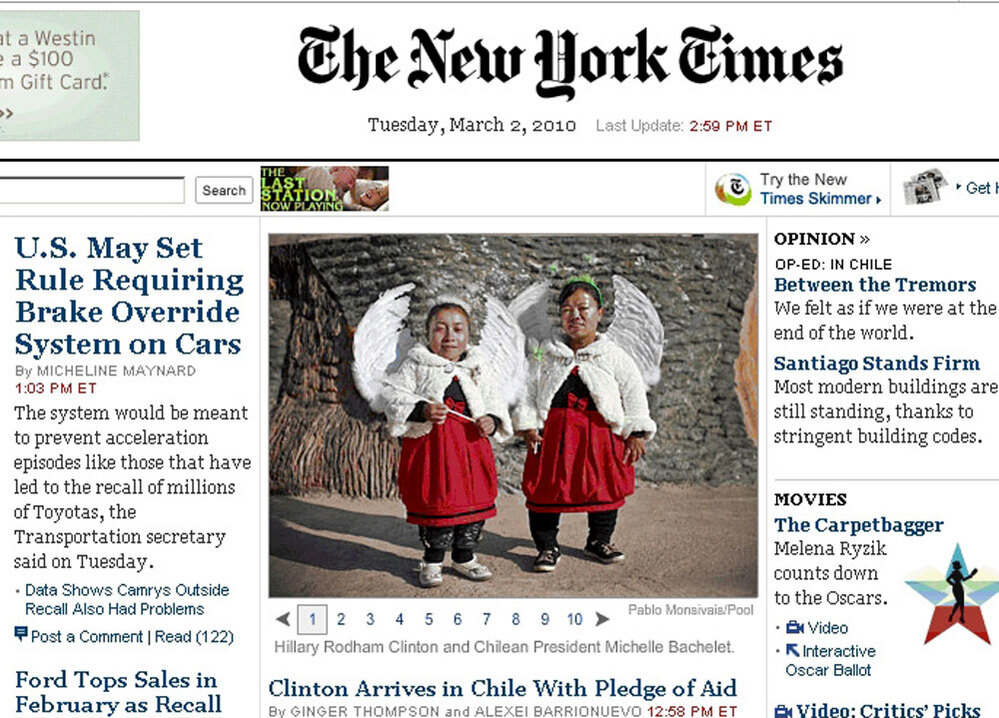 Despite the New York Times photo caption, these two women are definitely not Secretary of State Hill