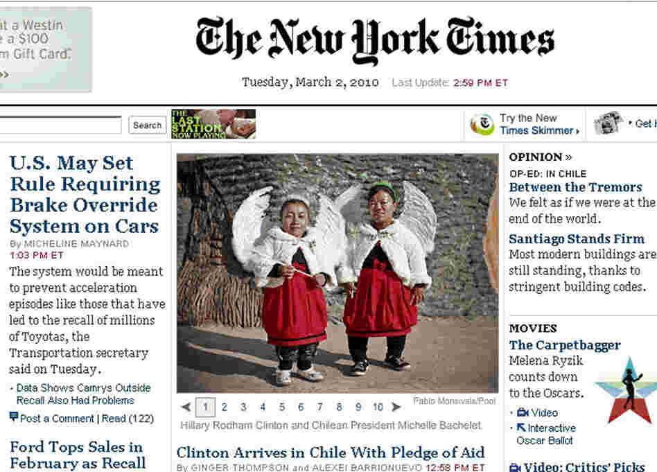 Despite the New York Times photo caption, these two women are definitely not Secretary of State Hill