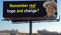 This sign appeared along I-94 near Albertville, Minn. It follows a