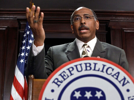 Republican National Committee Chairman Michael Steele holds a news conference at the committee's headquarters on Captiol Hill November 4, 2009 in Washington, DC. (Photo by Chip Somodevilla/Getty Images)
