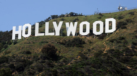 This photo taken on March 24, 2010, shows the iconic Hollywood sign in the hills above Hollywood. (Mark Ralston/AFP/Getty Images)