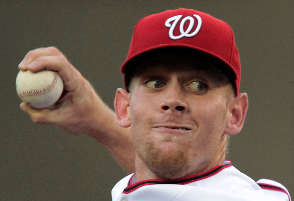 Washington Nationals' ace rookie pitcher Stephen Strasburg.