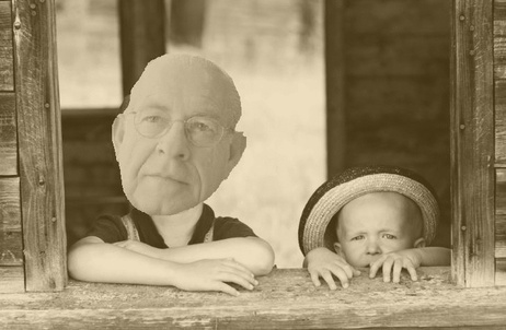 Photo illustration of Carl and Peter in the early days.