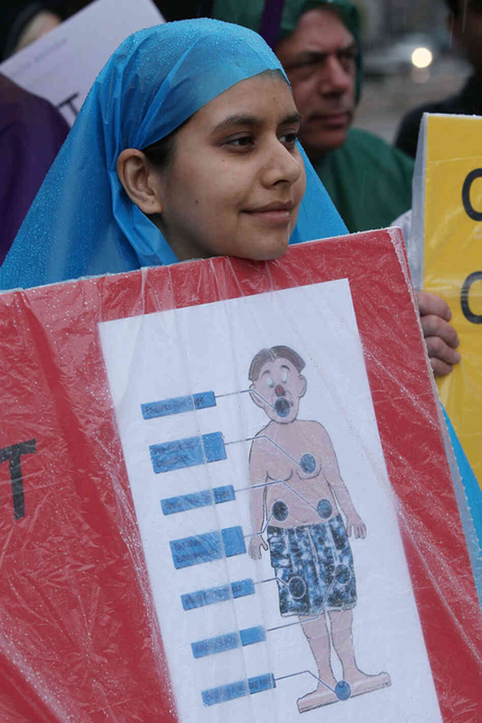 Placard with an image from the game 'Operation'. Placard with an image from the game 'Operation'.