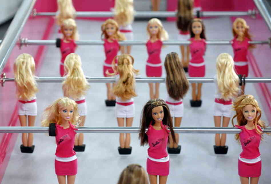 Barbie foosball table. Barbie foosball table.