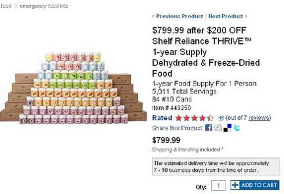 Screen capture of freeze-dried food for sale at Costco. Screen capture of freeze-dried food for sale at Costco.