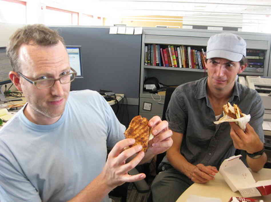 Mike and Ian eat the new KFC sandwich. Mike and Ian eat the new KFC sandwich.