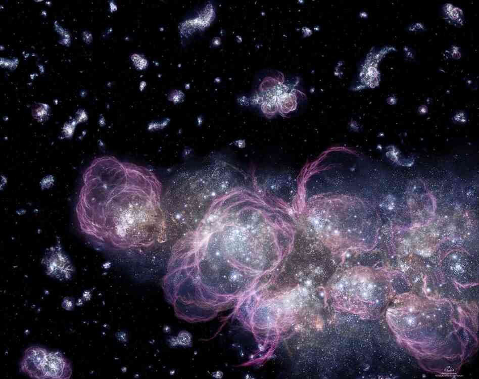 I Zwicky, captured by Hubble, is possibly the youngest galaxy ever seen, and strangely resembles something one might find under a microscope.