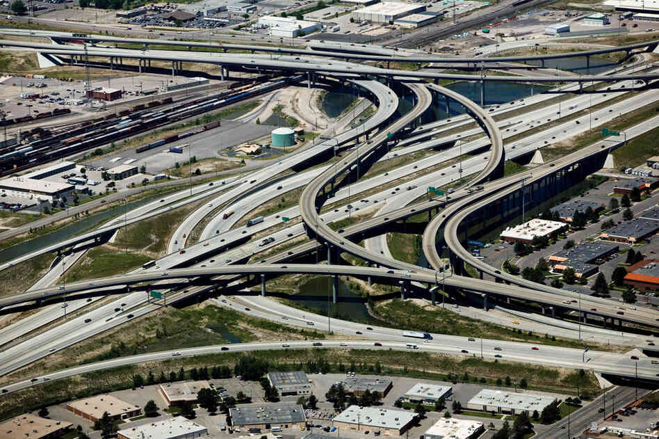 The intersection of Interstate 15 and Interstate 80 extends three-quarters of a mile in Salt Lake City. The production of cement, a component of concrete, accounts for 5 percent of the world's carbon dioxide emissions.