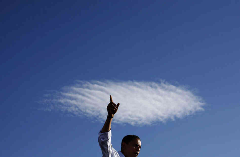 Obama at a campaign rally in Pueblo, Colo., the Saturday before the election.