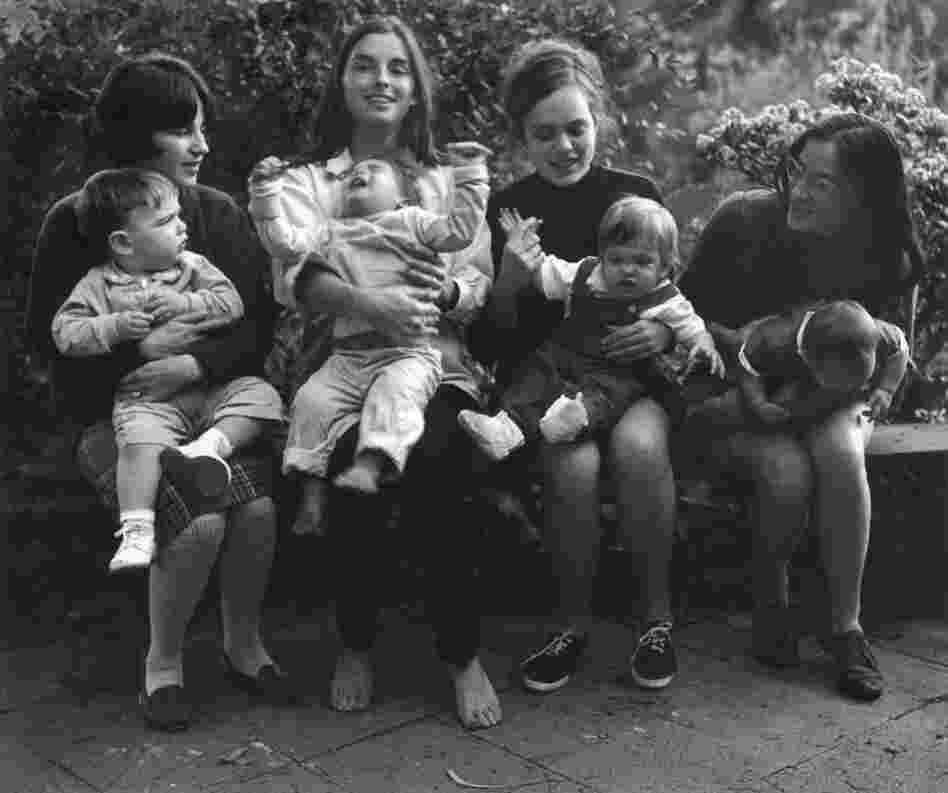Four old friends with babies, Los Angeles, 1967. This image of mothers and fussy babies challenges the dominant image of motherhood at the time. One theme that Leonard routinely explores is the space between ideals and reality.