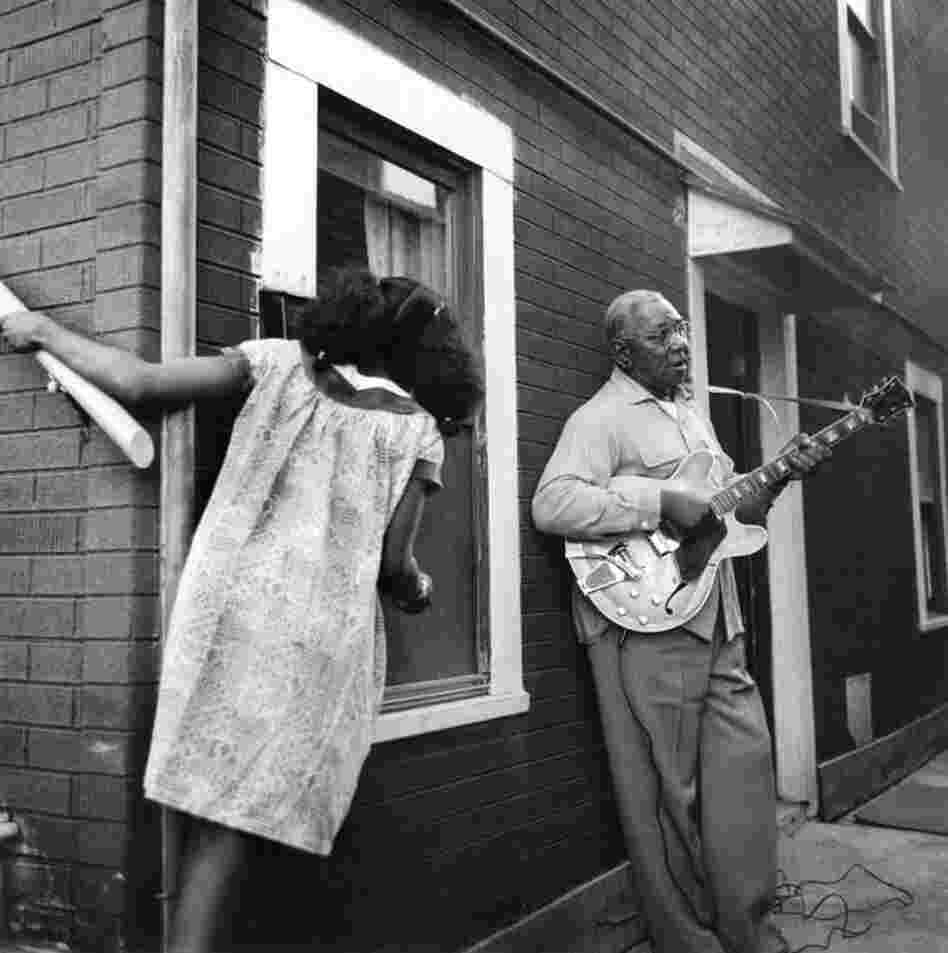 This photo was exhibited in a collection called "Our Town," inspired by Leonard's photography instructor John Collier Jr.  Collier "urged his photo students to give their photographs to their subjects." 