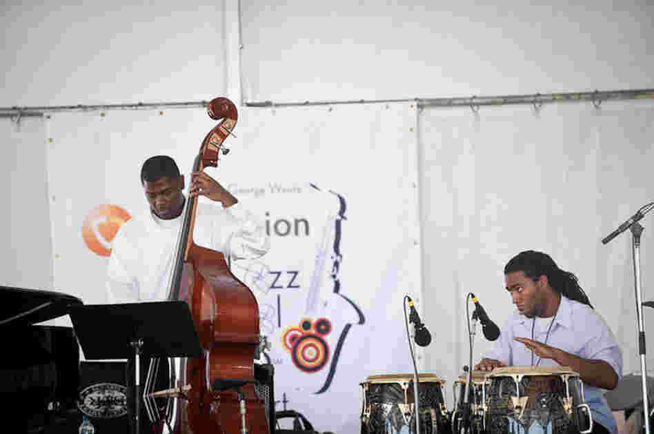 Members of the North Carolina Central University Jazz Combo start off the day.