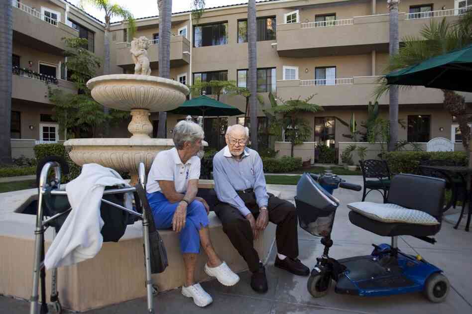 Bouer and her neighbor Dr. Bill Schwied, right, are starting a Laguna Woods collective to make medical marijuana more accessible to the people in their community.