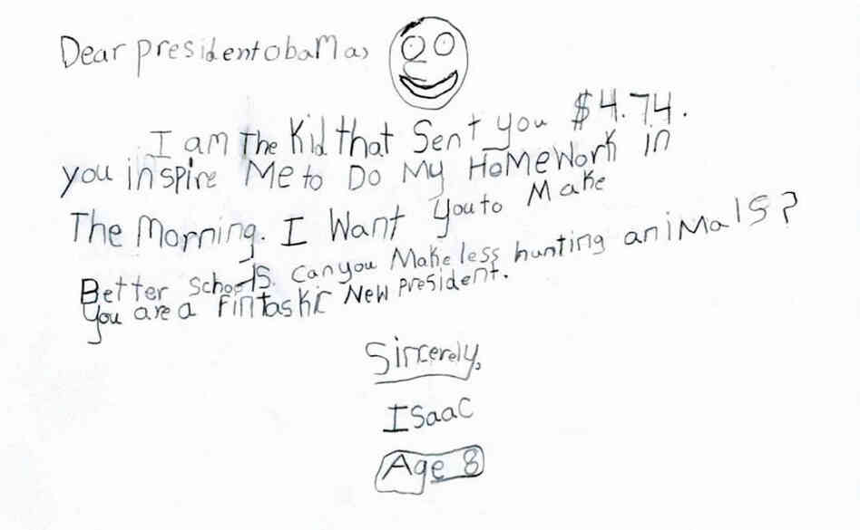 Almost 200 letters and drawings from kids ages 4 to 18, from 29 states in all regions of the country, appear in the book. Isaac Pagano-Toub, 8 , New York