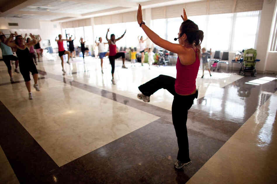 Oleson's approach to aerobics is to mix up the pace, increasing the heart rate for short bursts.