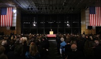 Kennedy's family and friends gathered Friday evening for a private Irish-style wake featuring prayer, song and humor at the JFK Library. Massachusetts Gov. Deval Patrick, at left, told the mourners Kennedy was