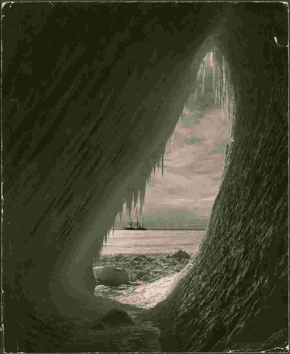 Ice Grotto, Antarctica, 1911-1912. The Terra Nova Expedition, or the British Antarctic Expedition, led by Robert Falcon Scott, ended in disaster. Not only had the Norwegians beaten the British to Antarctica, but the entire British exploration party died. 