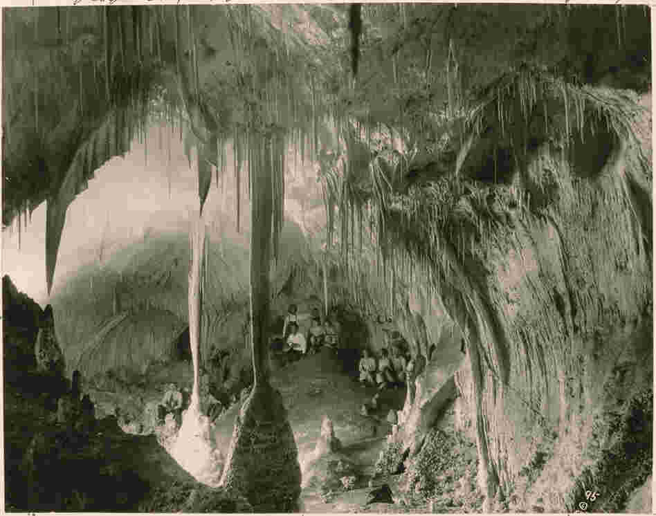 The Dome Room, Carlsbad Cavern National Monument, New Mexico, 1924. This photograph appeared in the September 1925 issue of National Geographic magazine. 