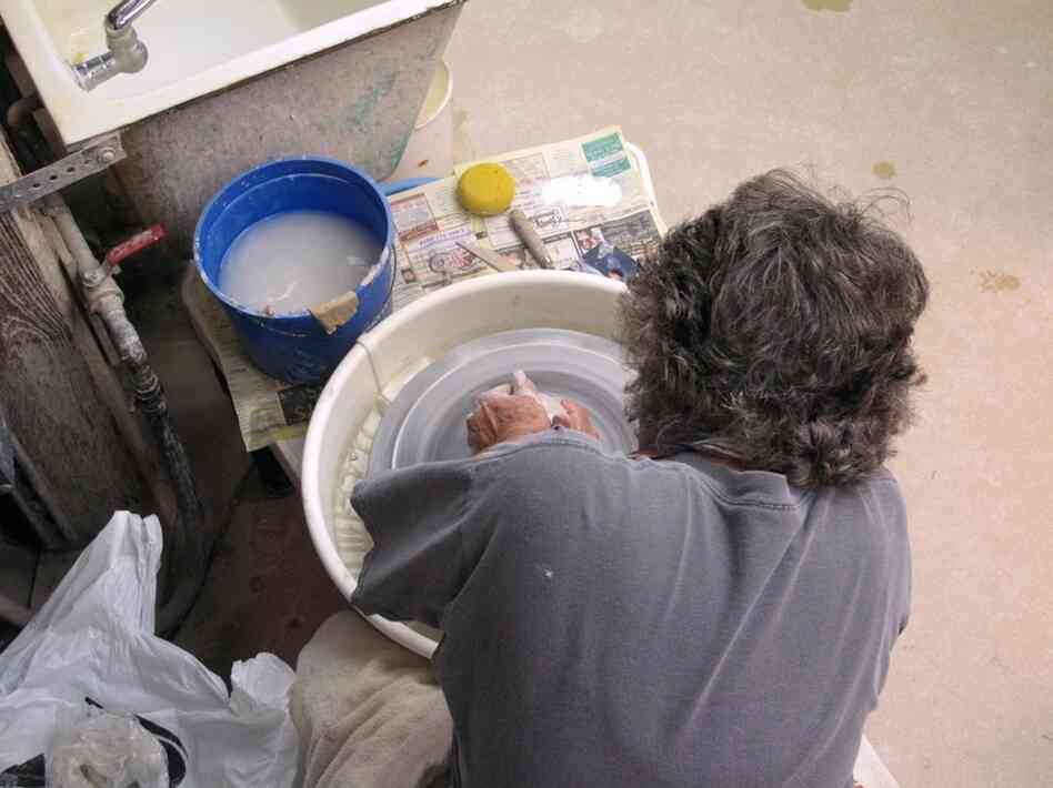 Barbara has been taking pottery class here for years.