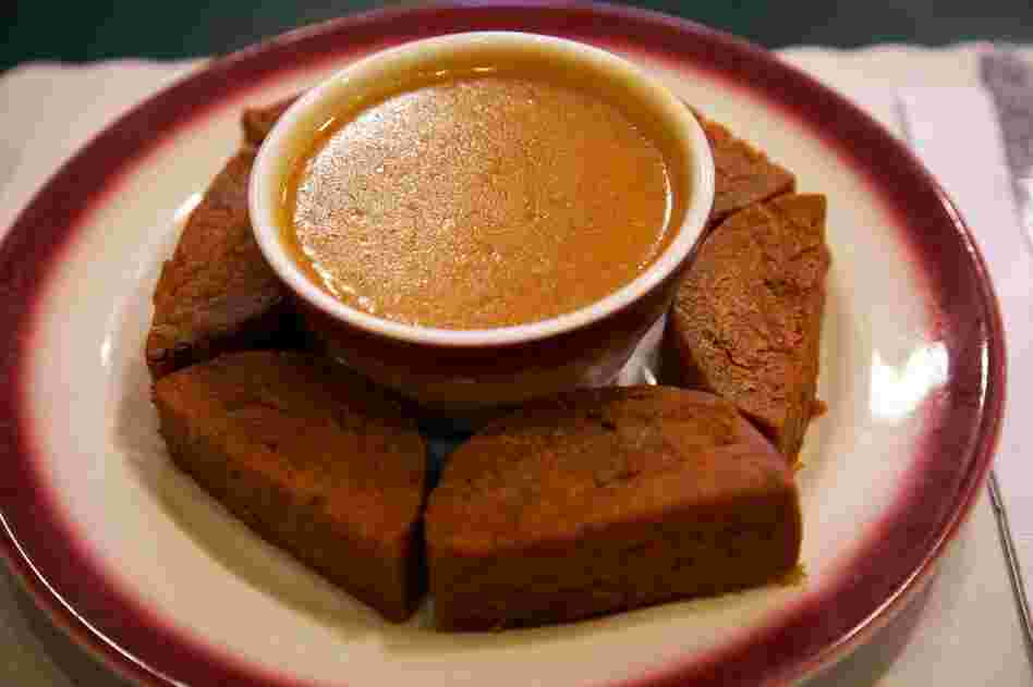 Not to be found at Subway: sliced stuffed derma, or kishke. This traditional dish is made of roasted cow intestines stuffed with a seasoned filling of beef fat and matzo meal.