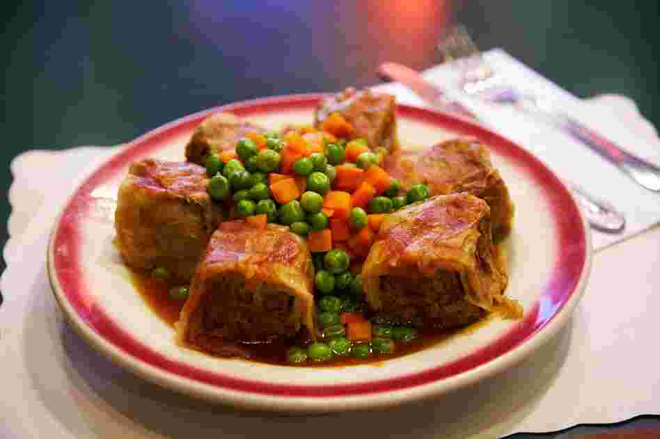 The stuffed cabbage hungroise is made from Parker's grandmother's recipe. "Good thing she was a good cook," he says, "or I'd be in trouble."