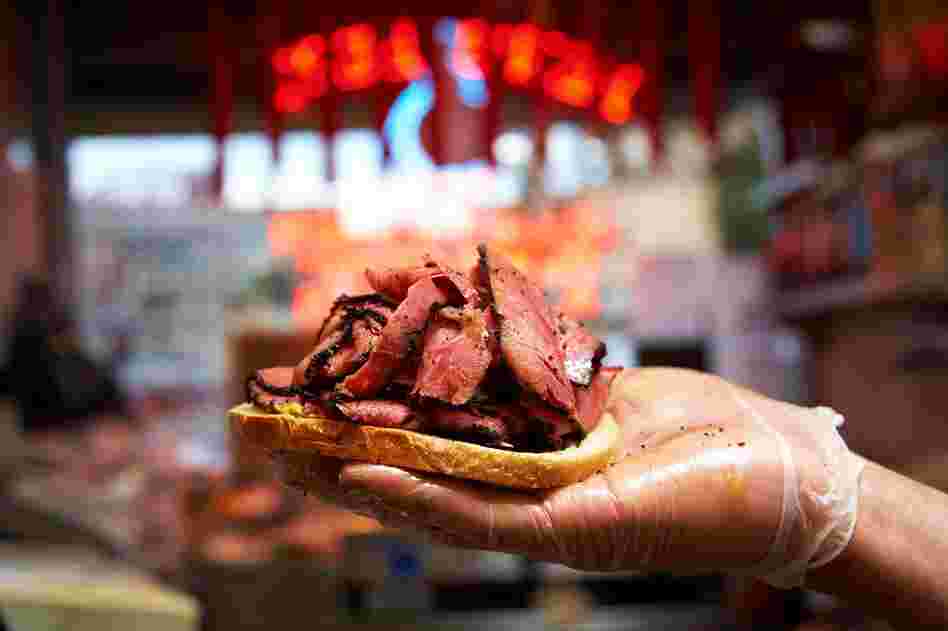 Parker says he sells more than 800 pounds of pastrami in a good week.