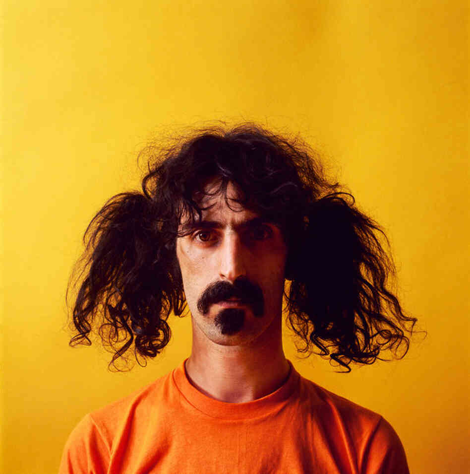 Frank Zappa, "Himself," New York City, 1967. "I had photographed the Rolling Stones in drag. Zappa must have liked the photograph. Zappa called me and said he would like to do a photo combining the idea of the Stones in drag and The Beatles' Sgt. Pepper's." 