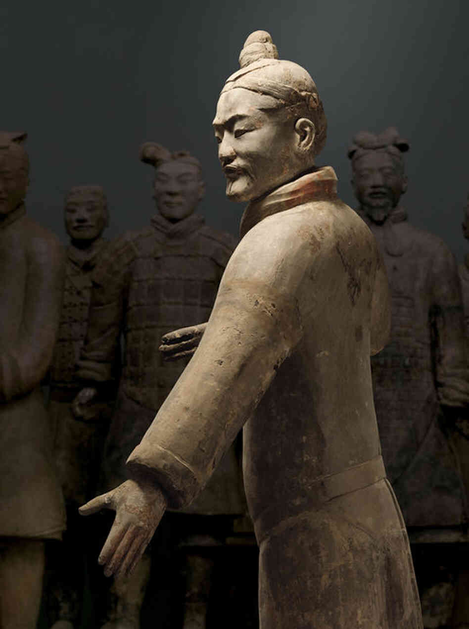 "There are over 7,000 figures," Dien says. Before the discovery of the army, the only burial figures that had been found were small and rather crude. "This kind of life-size, realistic portrayals, down to the fingernails — even the strands of hair on the head are depicted — where did that come from?" 
